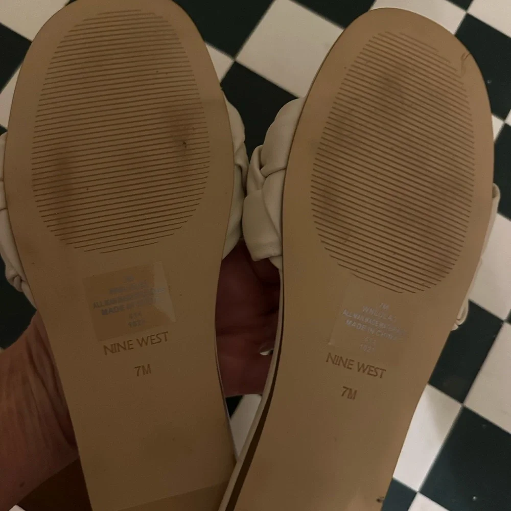 Nine West Cream Braided Slide Sandals - Picture 2 of 2